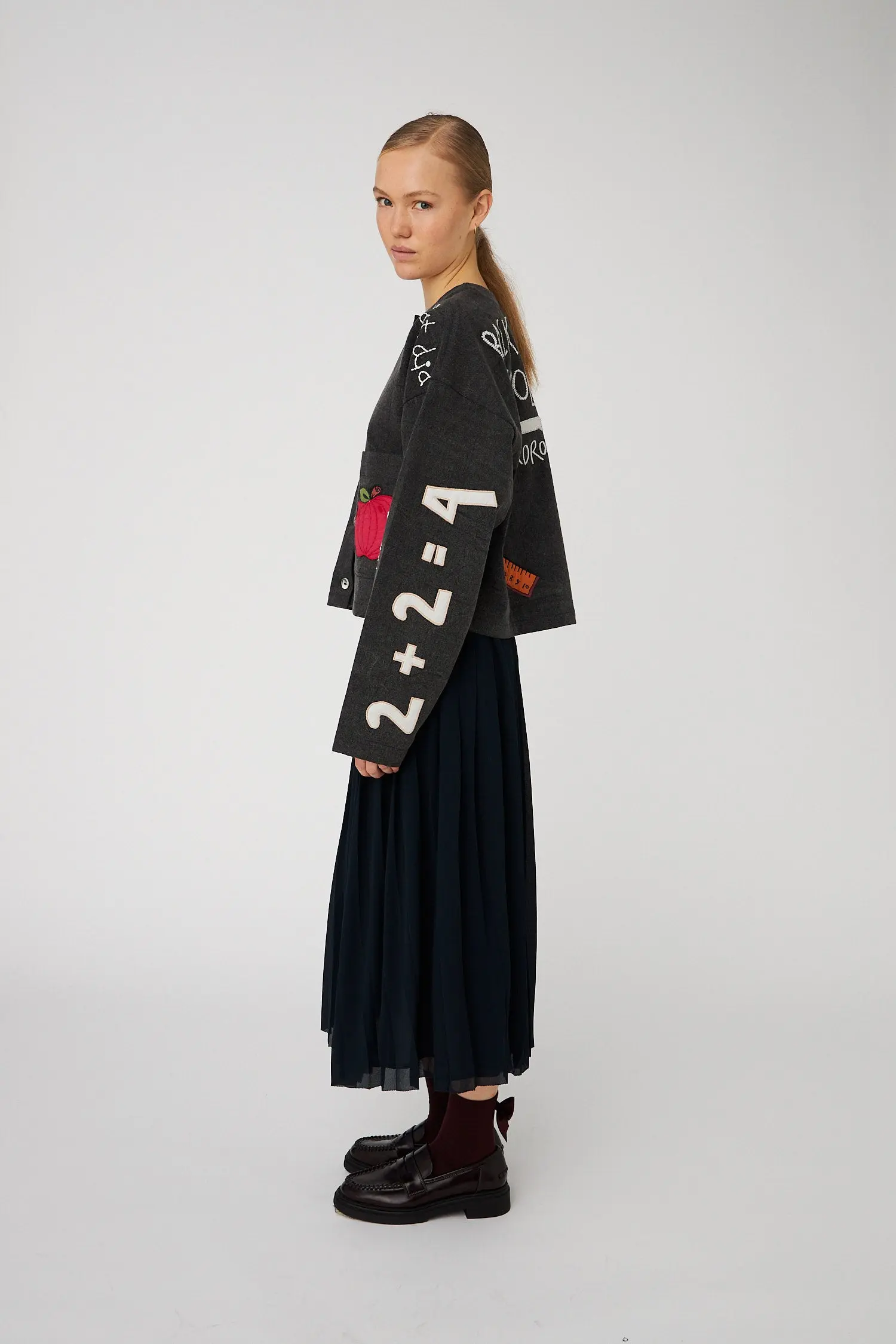 BACK TO SCHOOL Embroidered Jacket - Almost black - Image 2