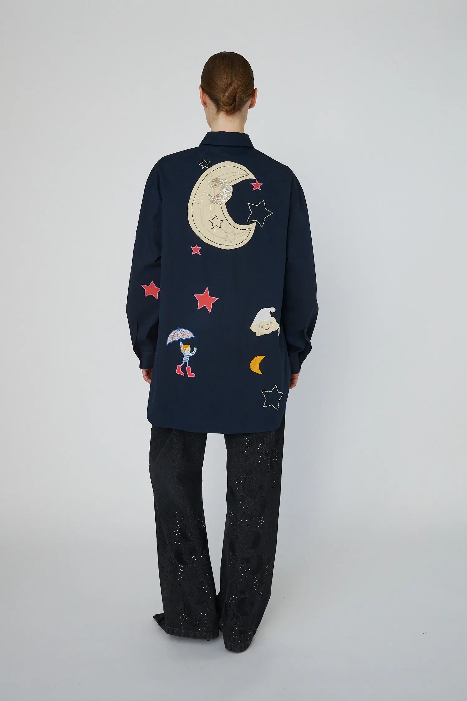Bead Embellished Shirt - Navy - Image 2