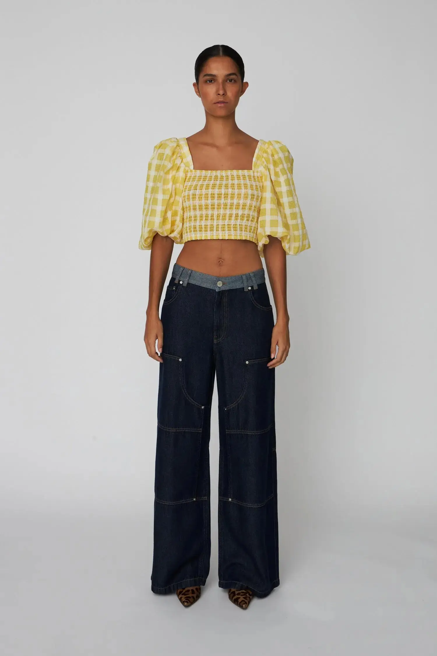 Delicate Checked Maxi Dress - Lovely Yellow - Image 5