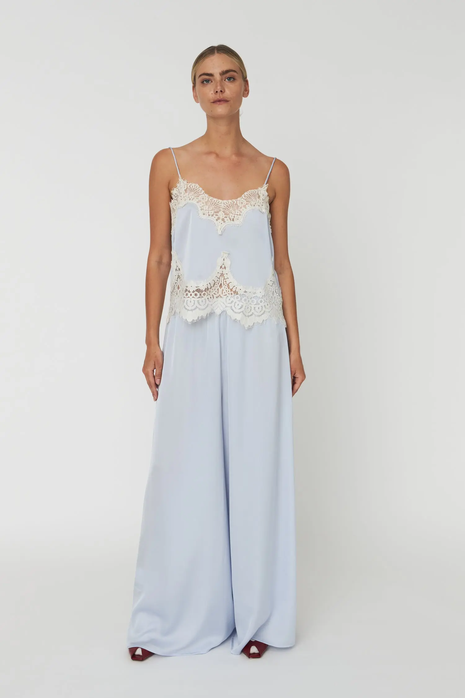 Delicate Lace Top - Dust Blue - Image 3