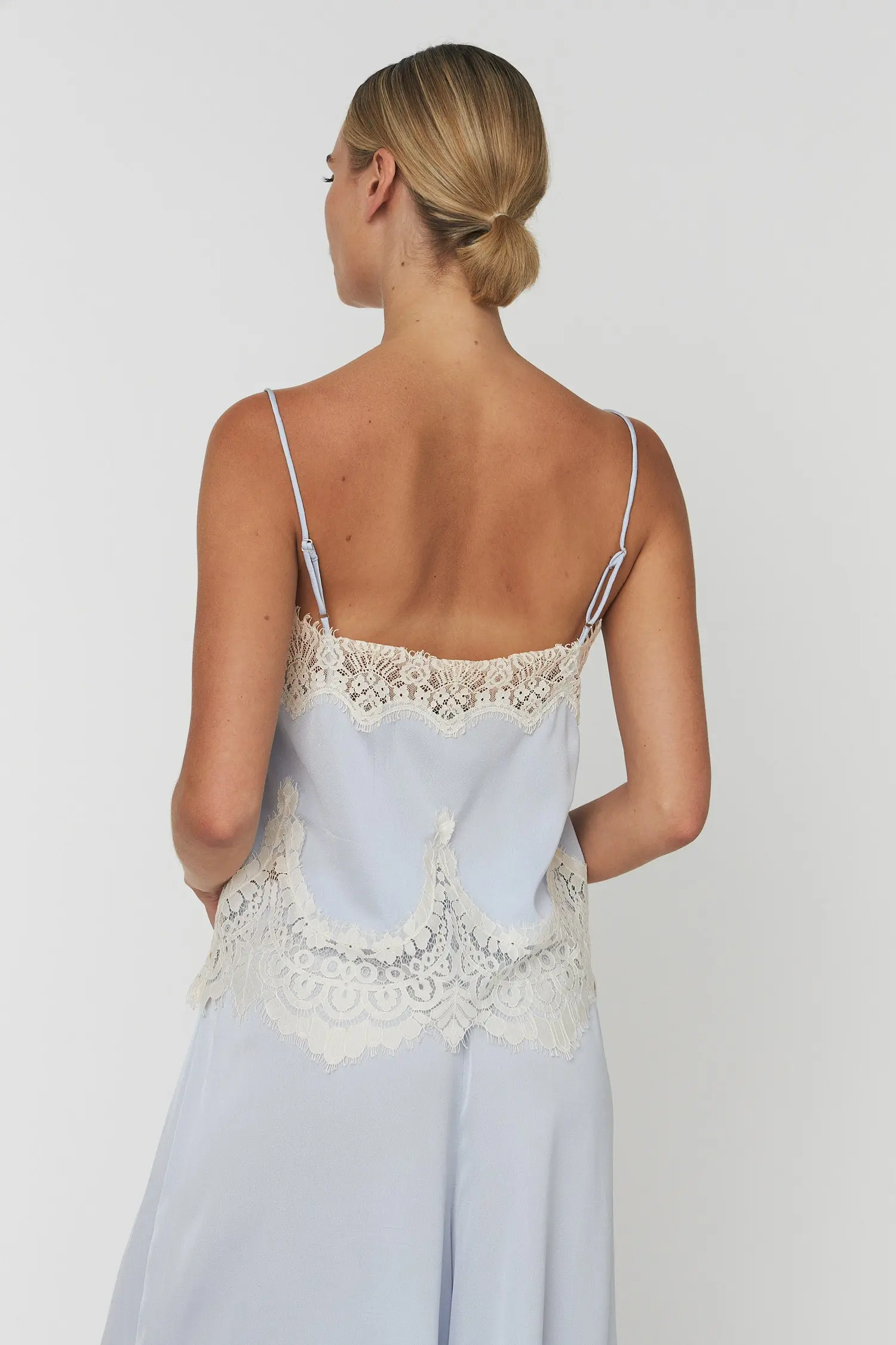 Delicate Lace Top - Dust Blue - Image 4
