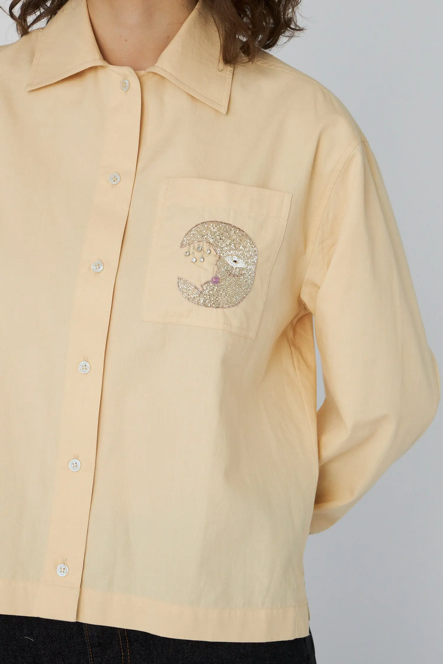 Embellished Moon Shirt - Creme Brûlée - Image 2