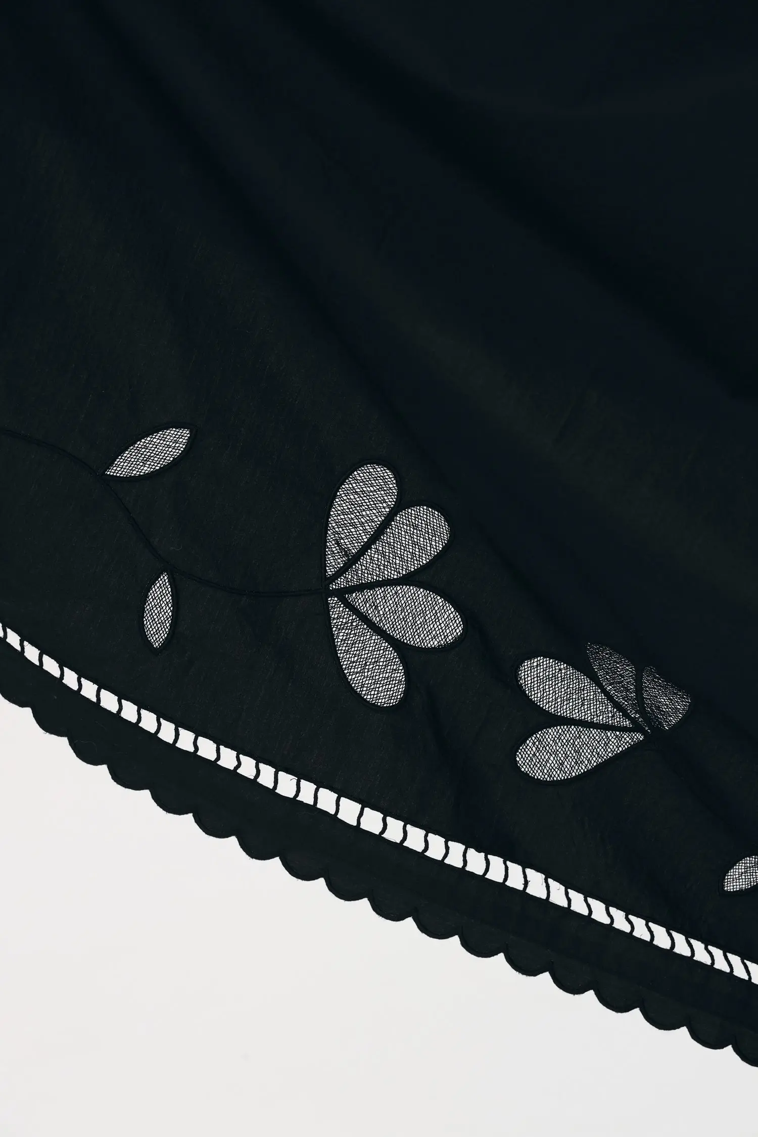 Embroidery Anglaise Maxi Strap Dress - Black - Image 5