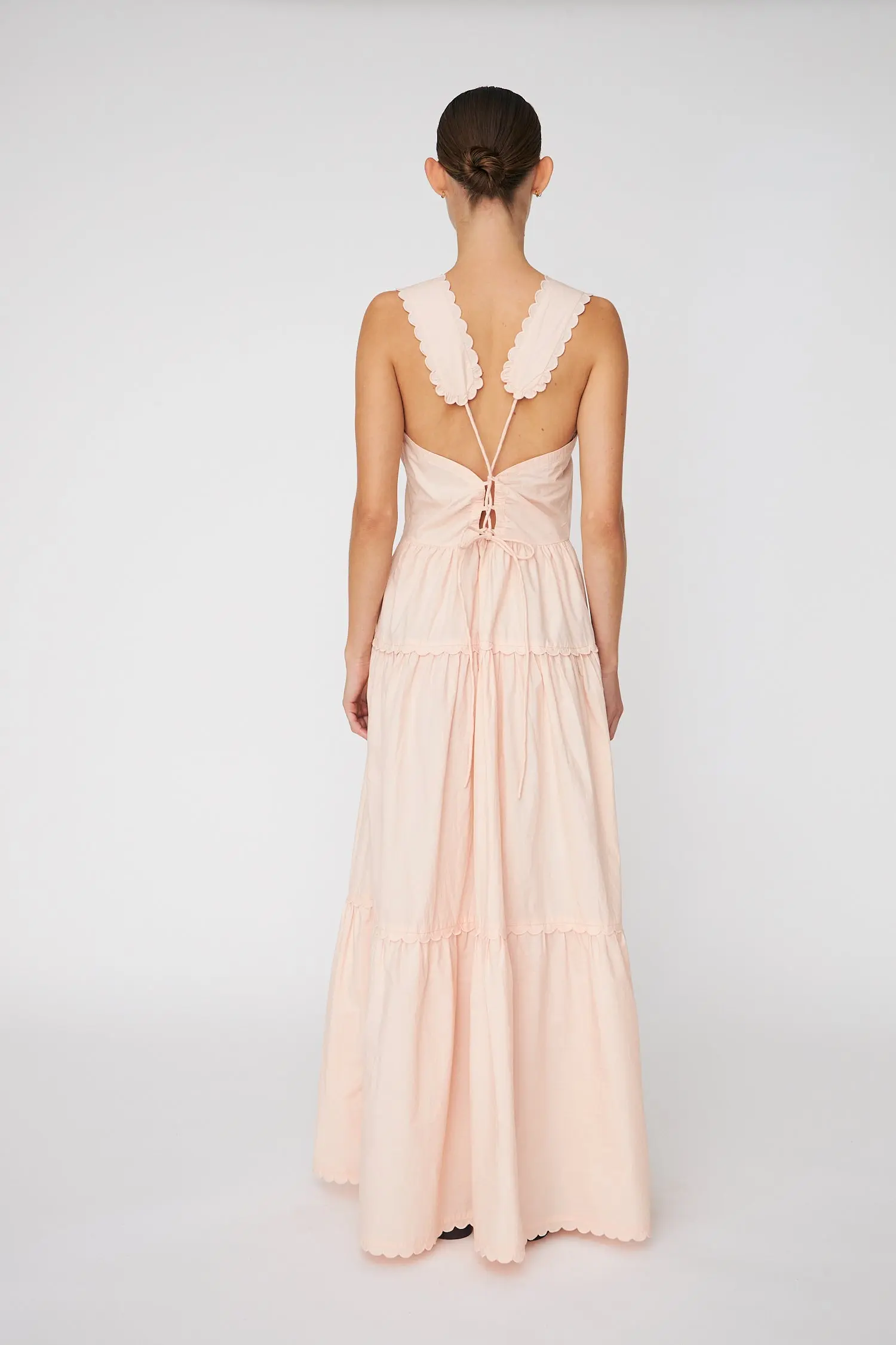 Embroidery Anglaise Maxi Strap Dress - Soft Powder - Image 5