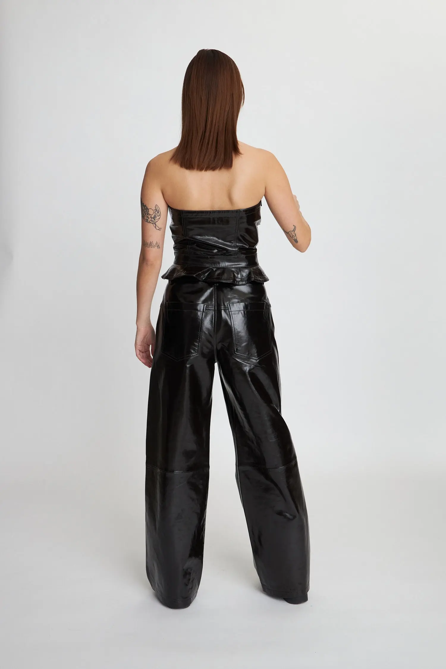 Leather corsage - Brown - Image 5
