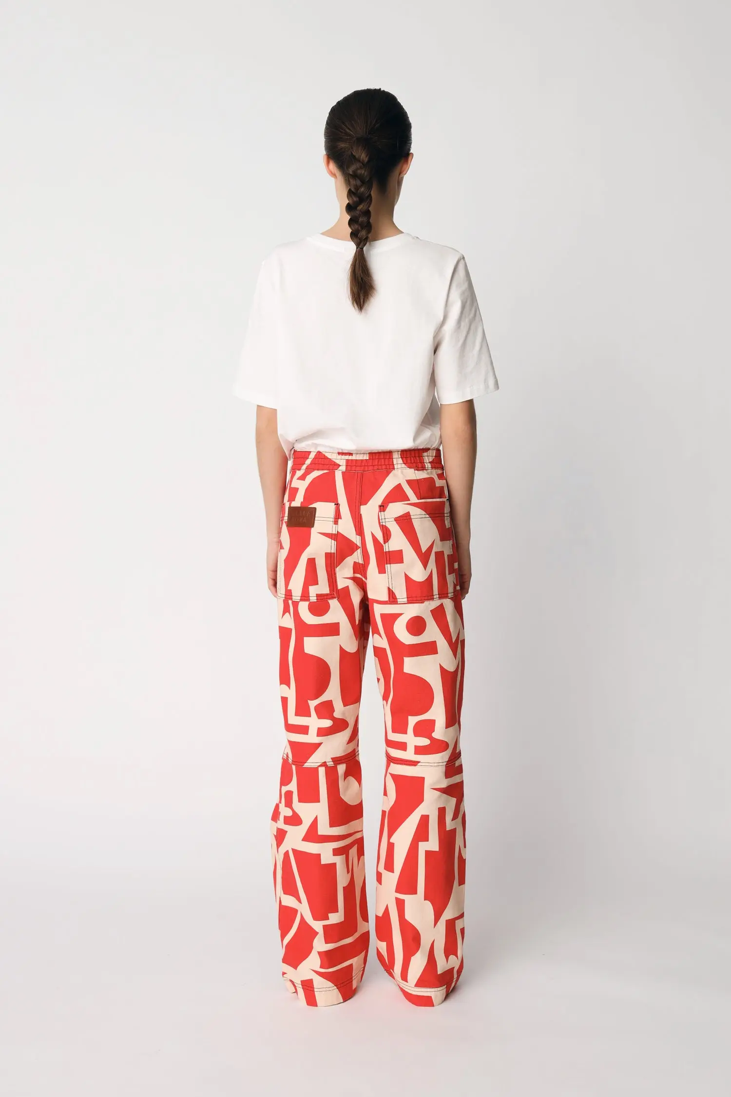 Printed Cargo Pants - Red Mix - Image 4