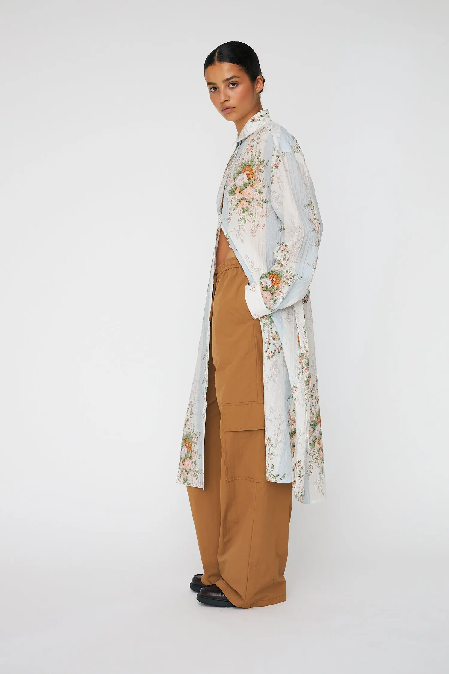Shirt Dress - Creme Multicolour Flowers - Image 4