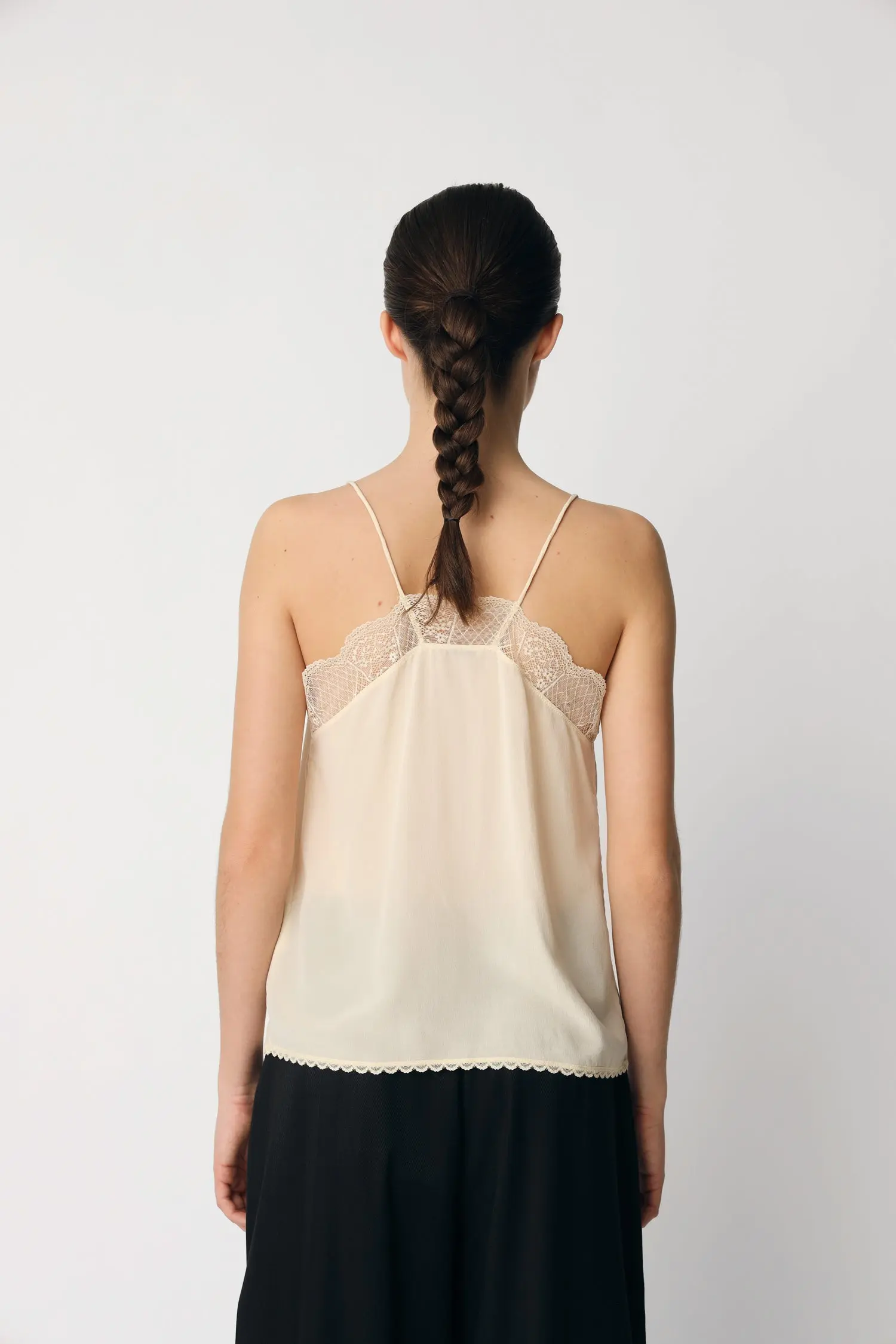 Silk slip top - Creme - Image 4