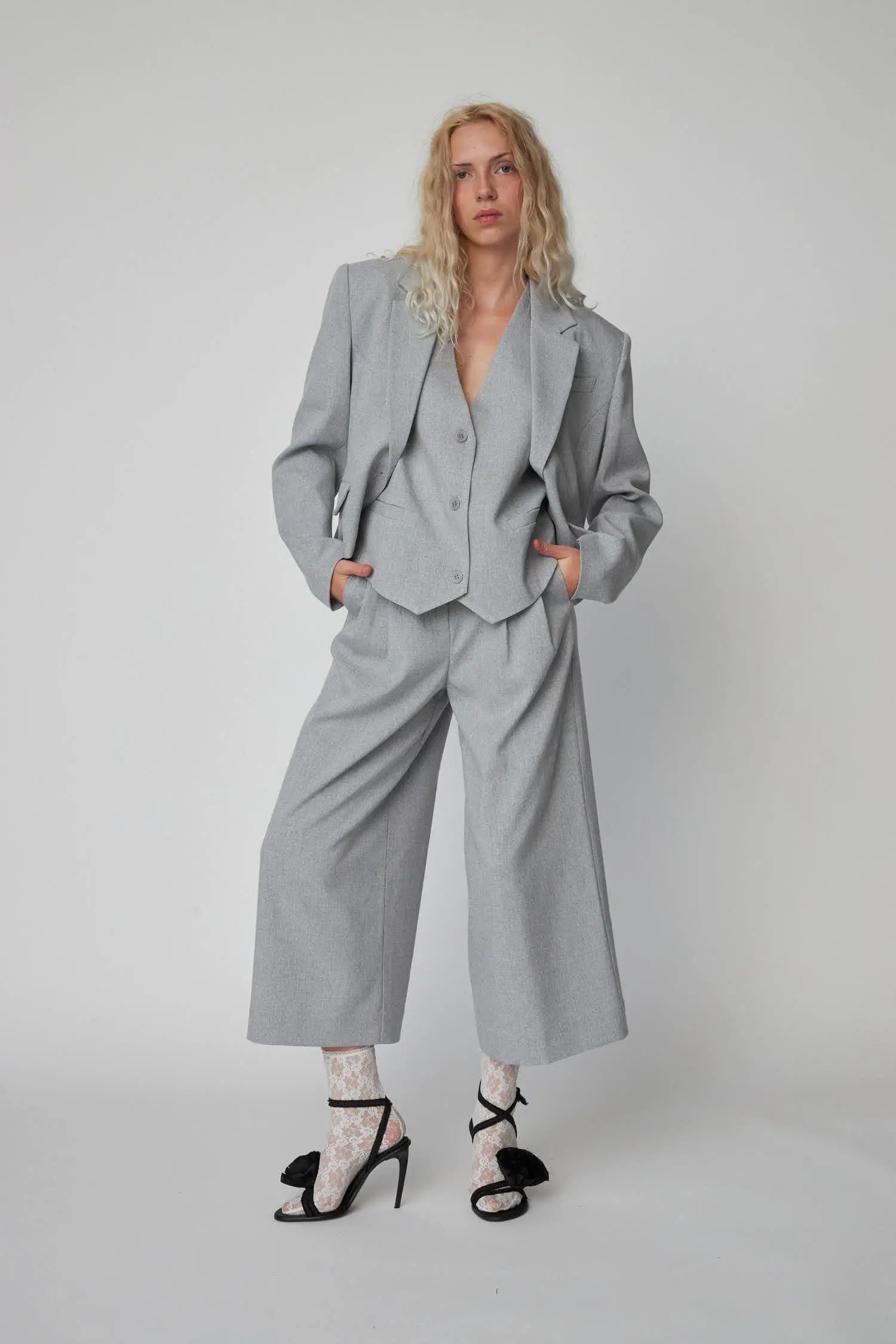 Suiting Vest - Grey Melange - Image 3