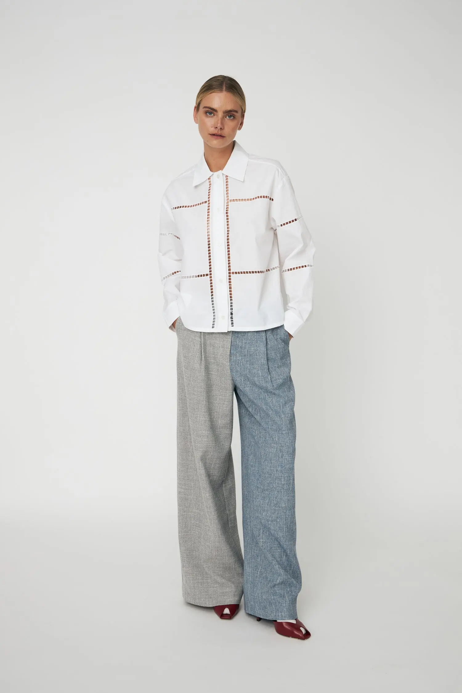 Wide Shirt with Artworks - White